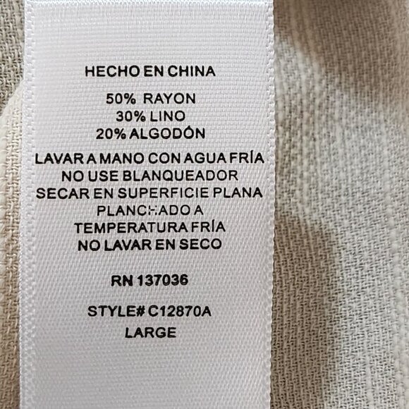 Paper Crane Ivory Linen Cotton Blend Popover Babydoll Blouse - Picture 5 of 5